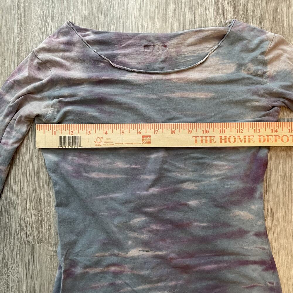 Hard Tail Women's Cloud Wash Tie Dye Long Sleeve Top Boho Y2K Purple XS - Picture 6 of 10
